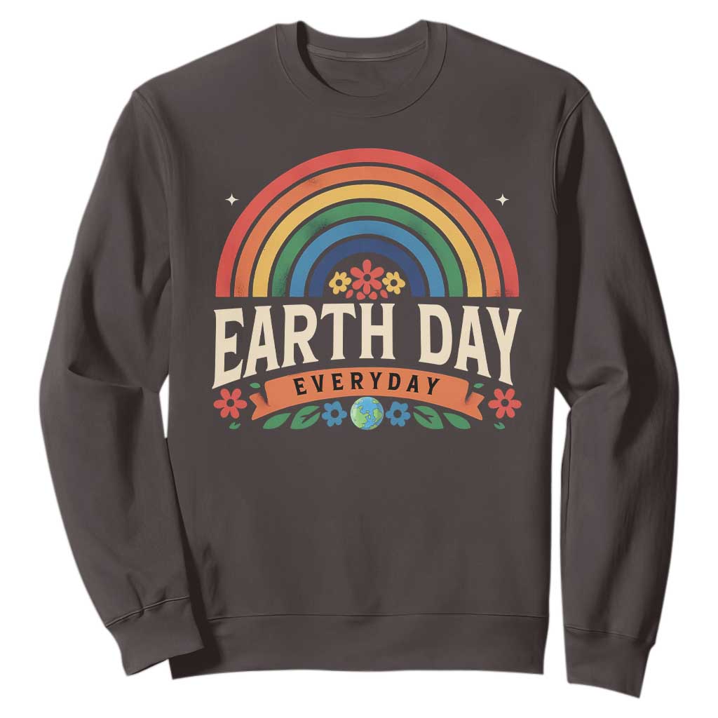 Earth Day Sweatshirt Everyday Retro Rainbow