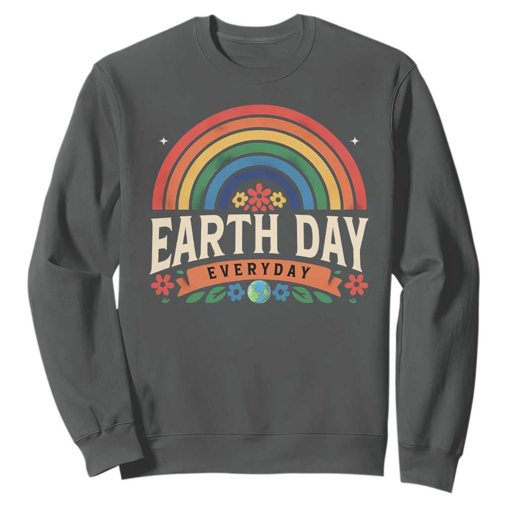 Earth Day Sweatshirt Everyday Retro Rainbow