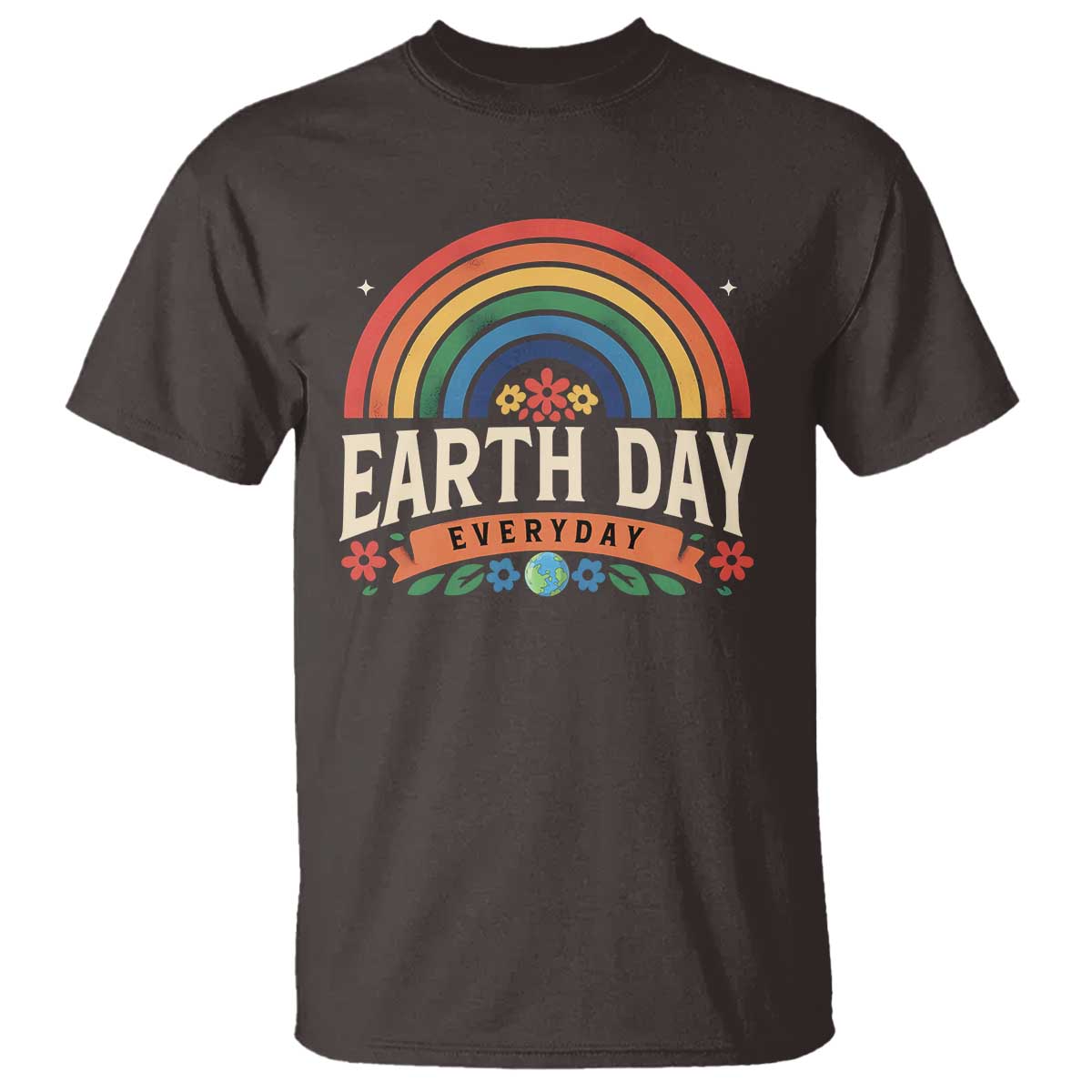 Earth Day T Shirt Everyday Retro Rainbow