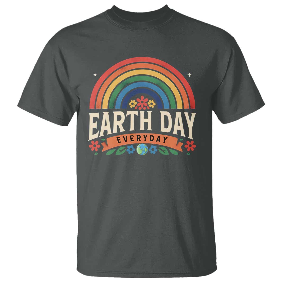 Earth Day T Shirt Everyday Retro Rainbow