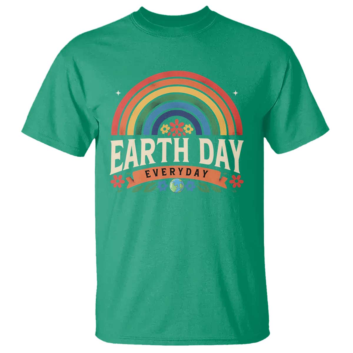 Earth Day T Shirt Everyday Retro Rainbow
