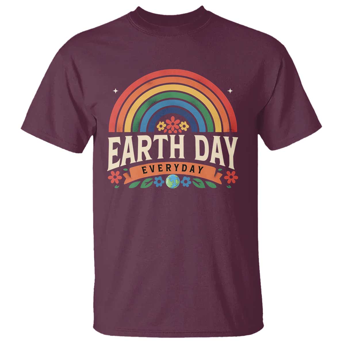 Earth Day T Shirt Everyday Retro Rainbow
