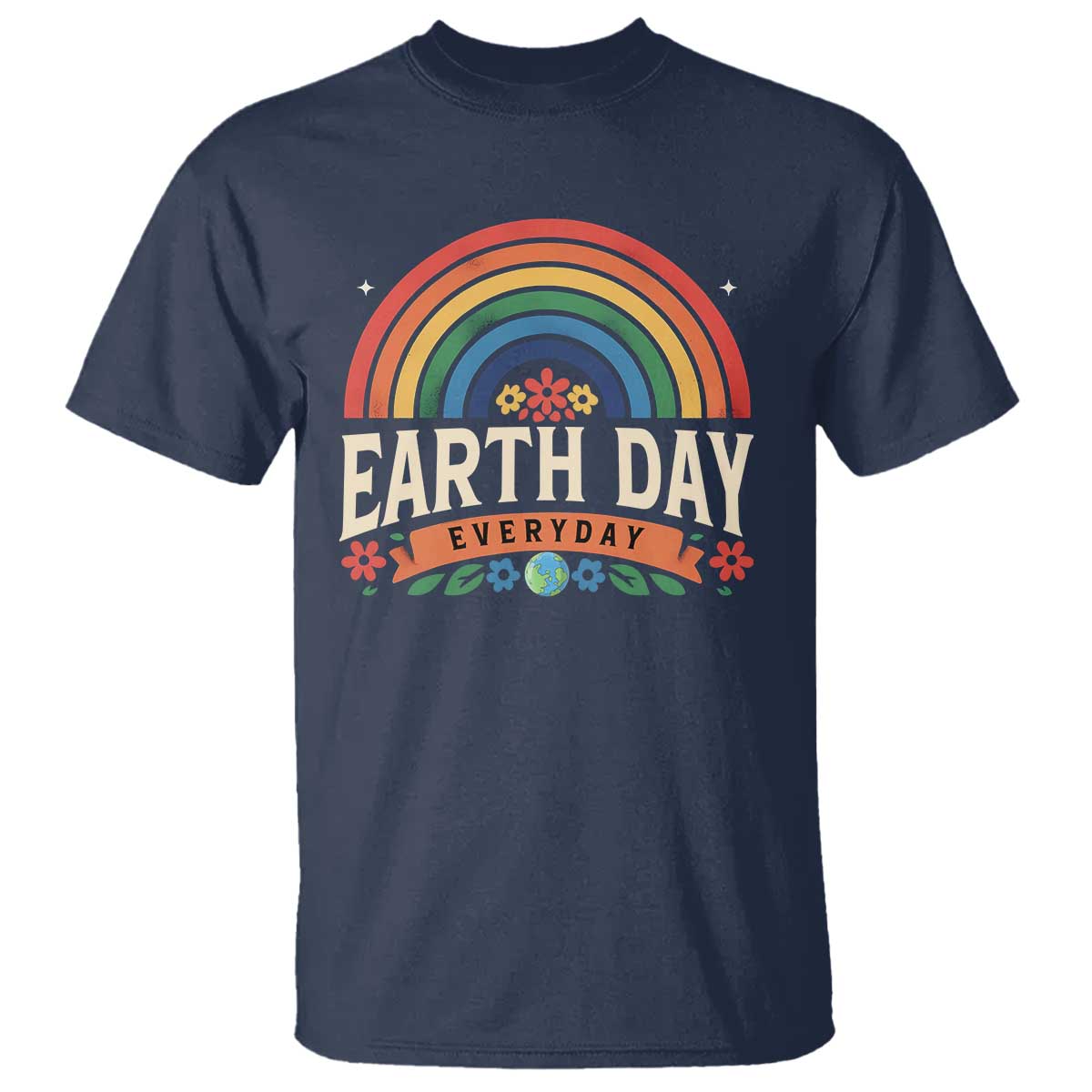 Earth Day T Shirt Everyday Retro Rainbow