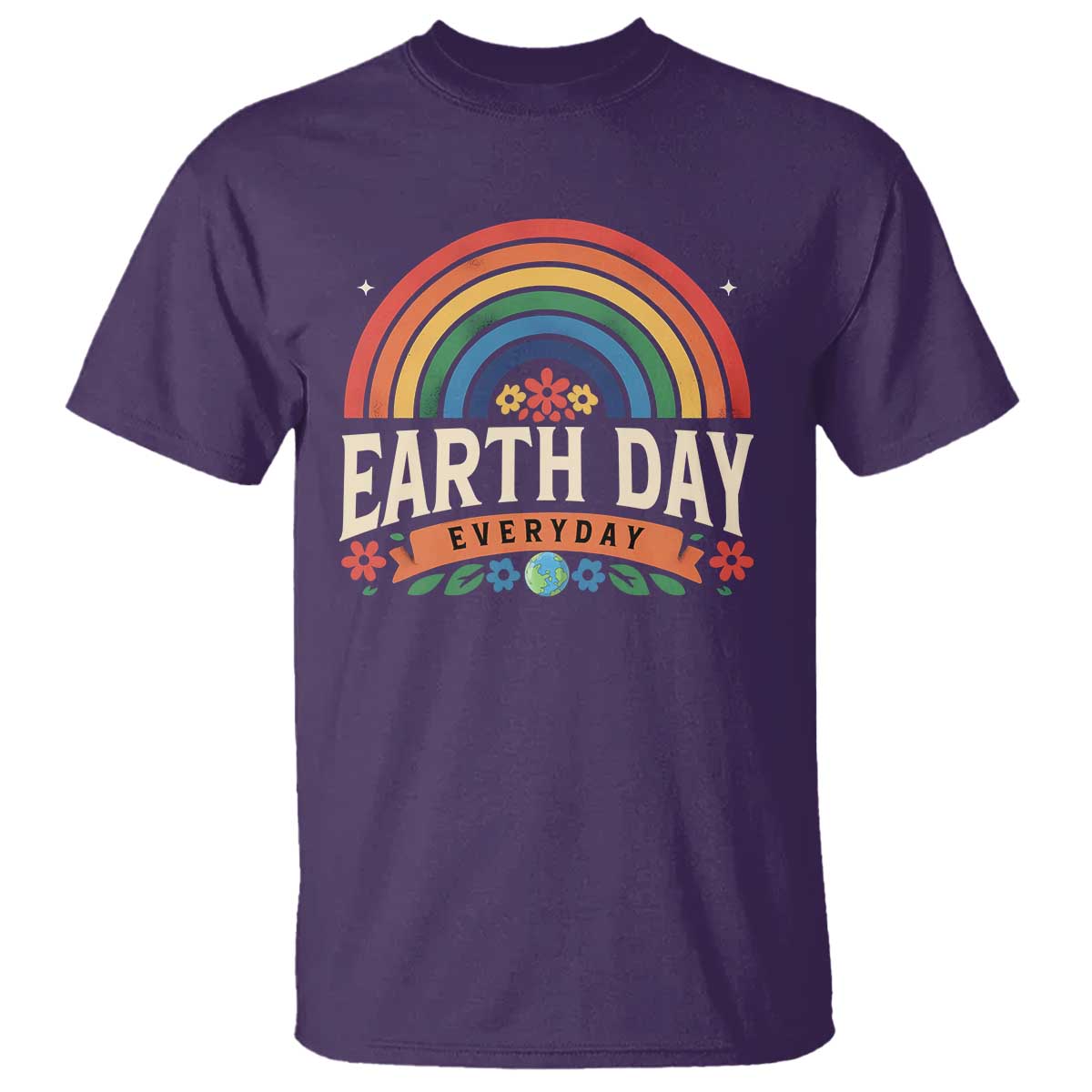 Earth Day T Shirt Everyday Retro Rainbow