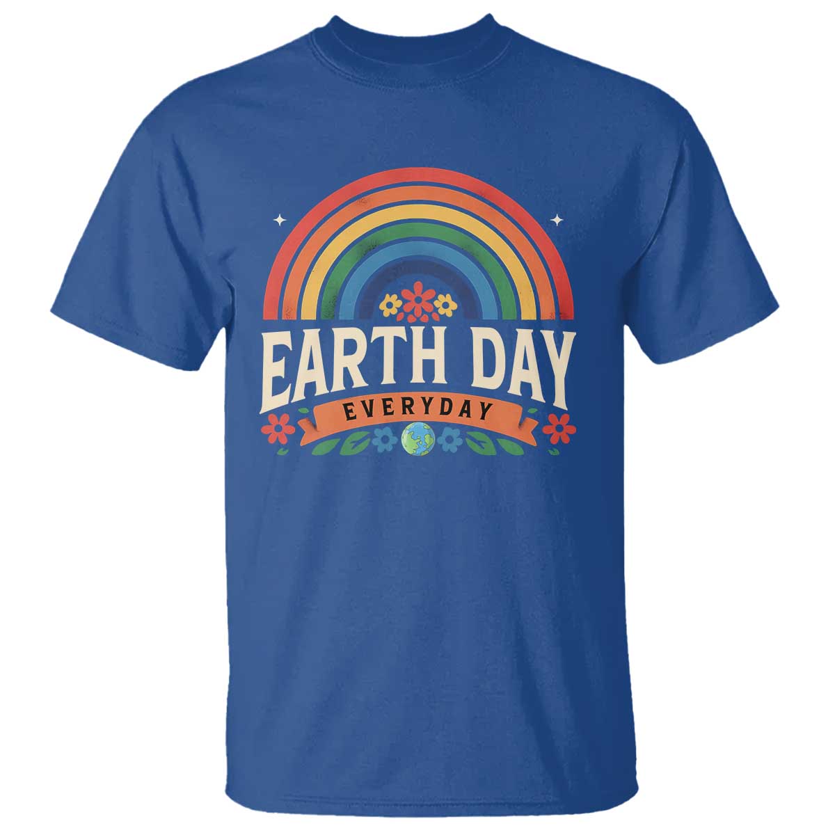 Earth Day T Shirt Everyday Retro Rainbow