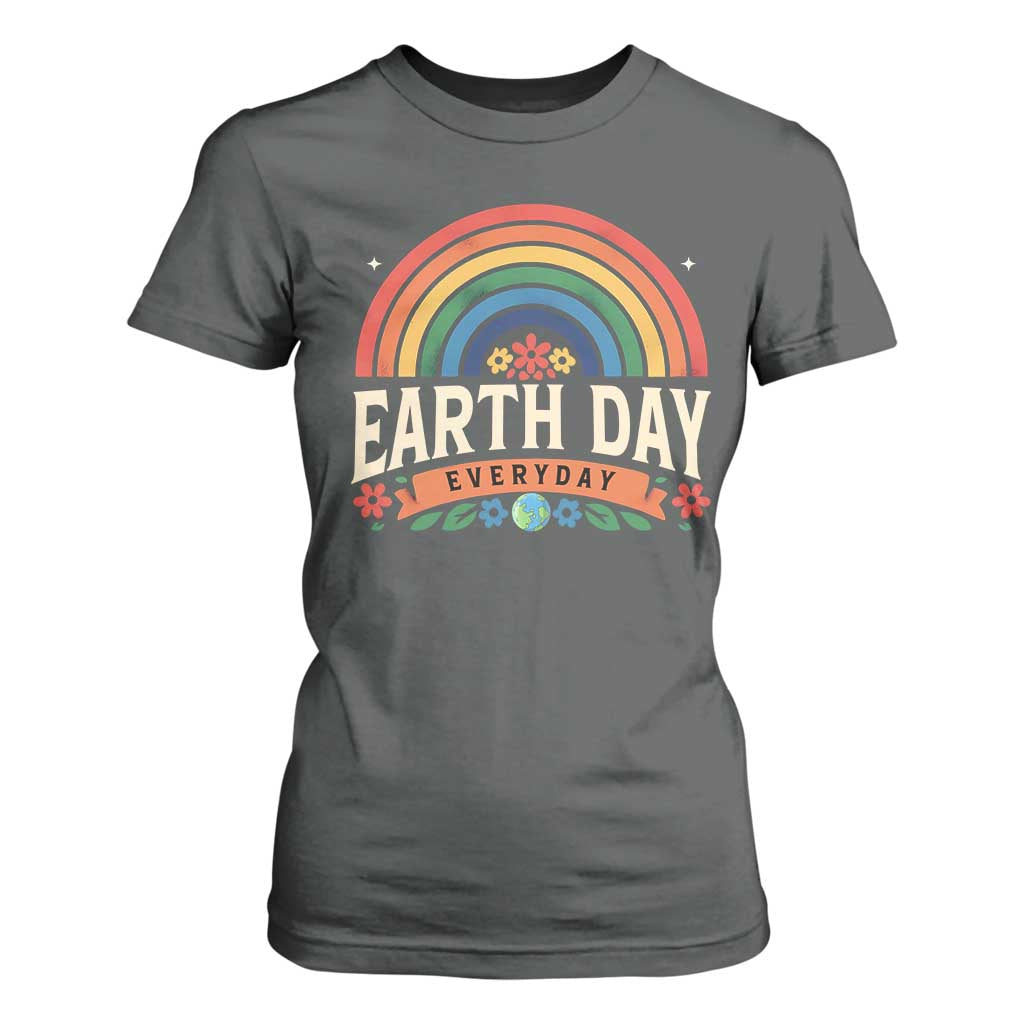 Earth Day T Shirt For Women Everyday Retro Rainbow