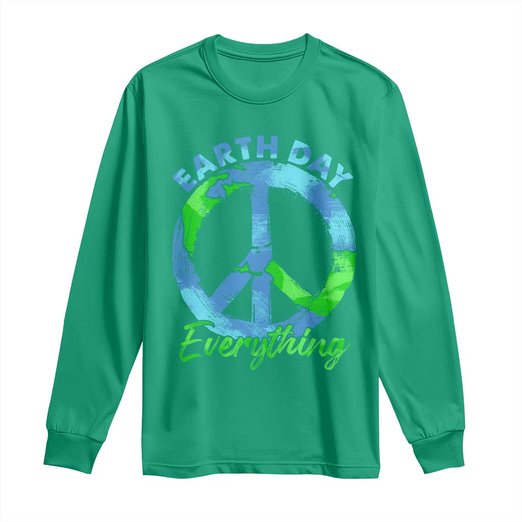 Piece Everyday Earth Day Long Sleeve Shirt Peace Sign Positive Vibes