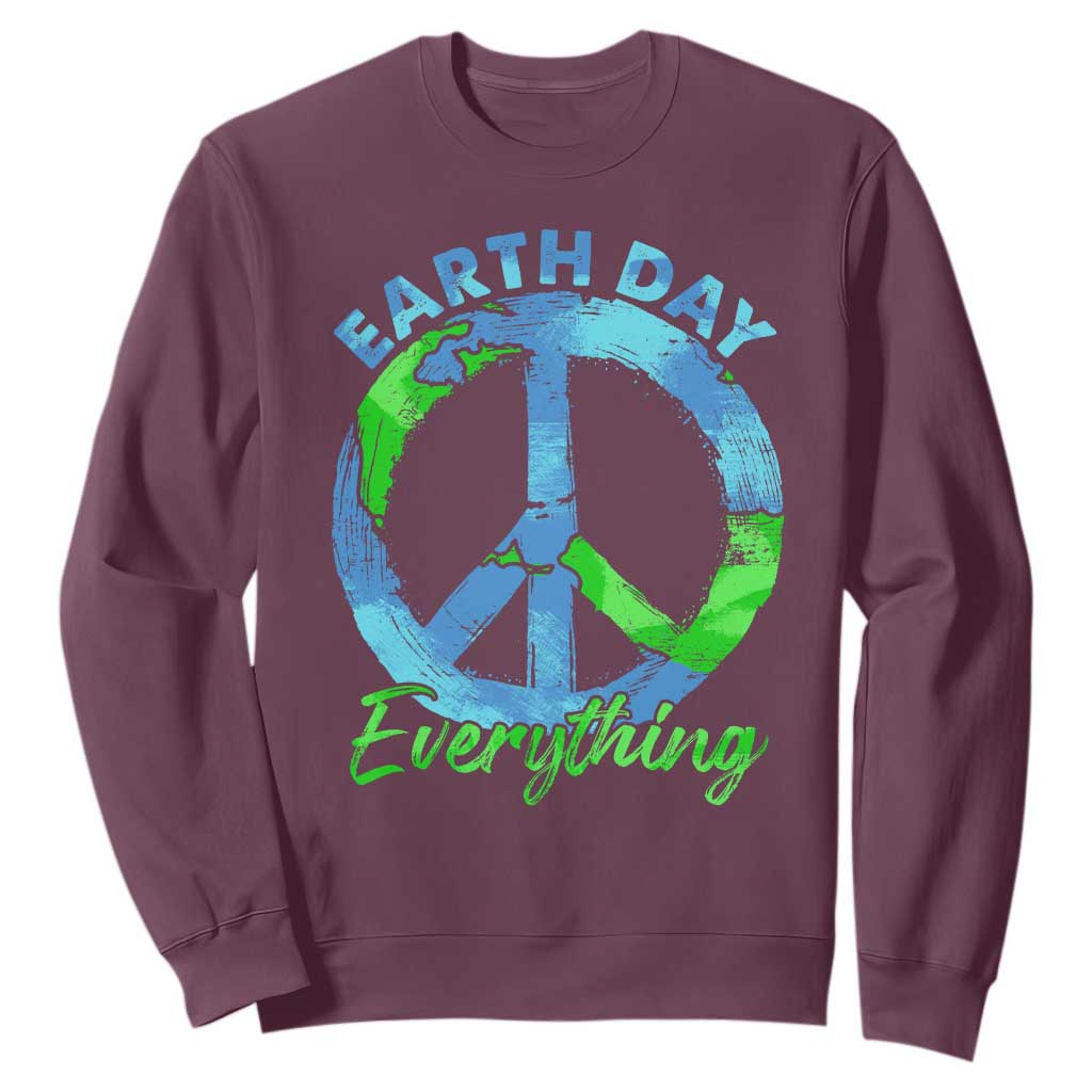 Piece Everyday Earth Day Sweatshirt Peace Sign Positive Vibes