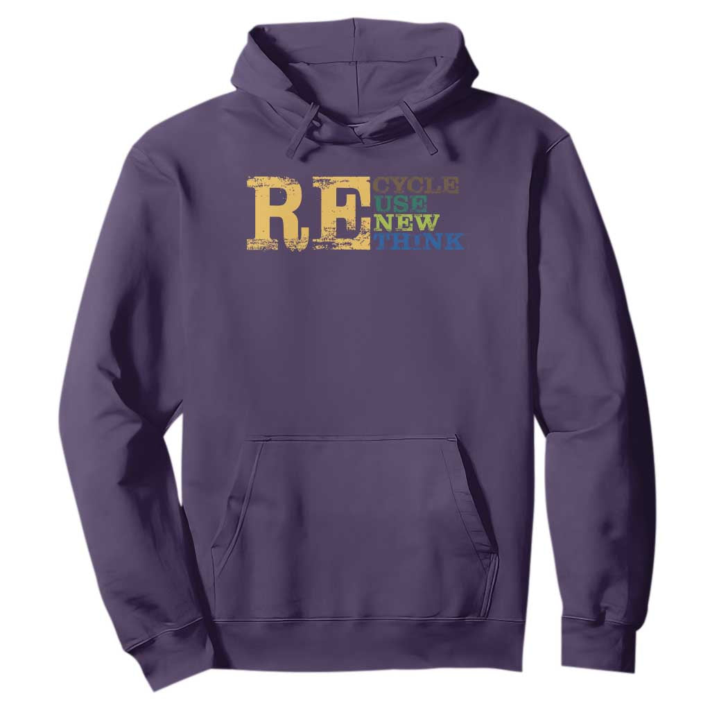 Retro Earth Day Hoodie Recycle Reuse Renew Rethink Protect Earth