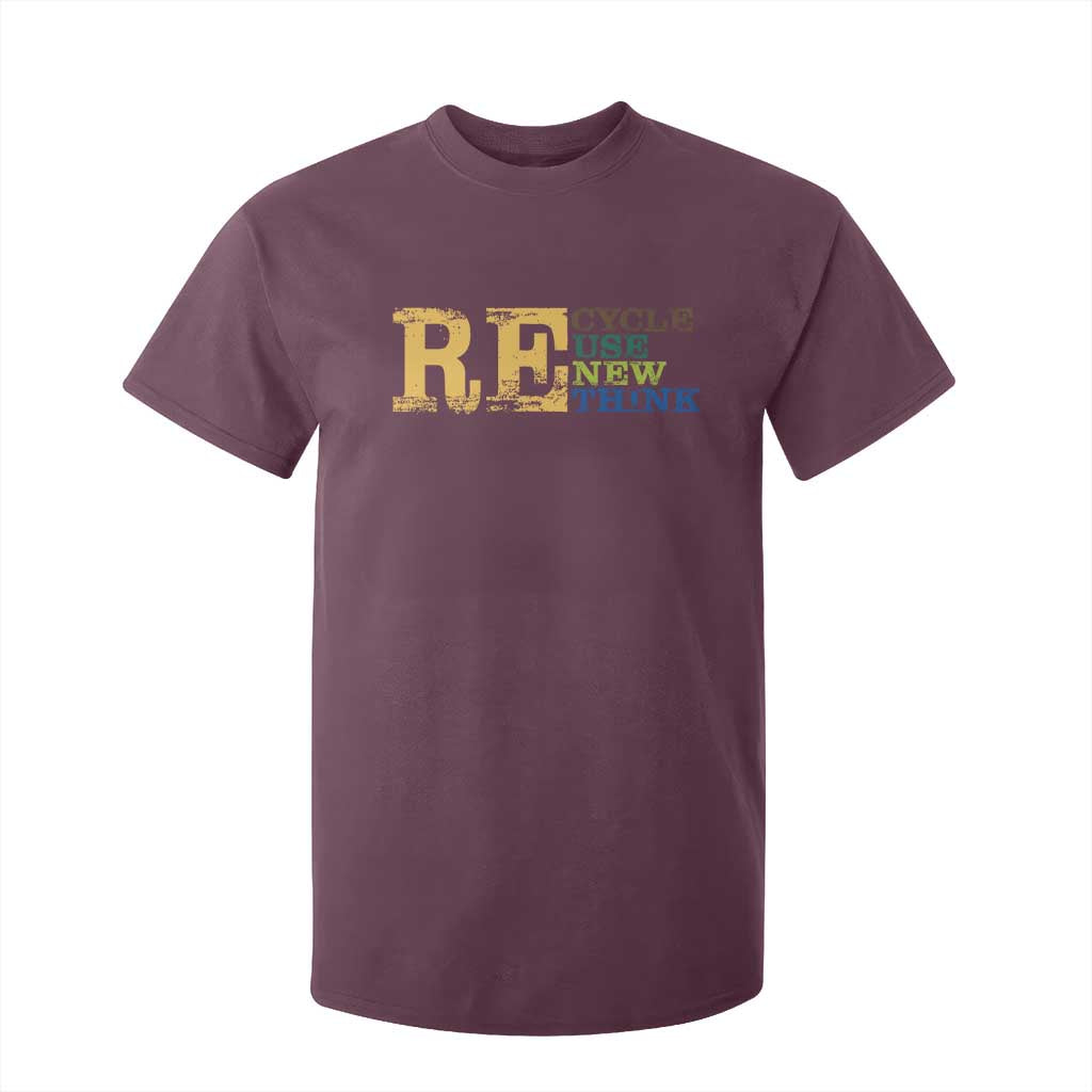 Retro Earth Day T Shirt For Kid Recycle Reuse Renew Rethink Protect Earth