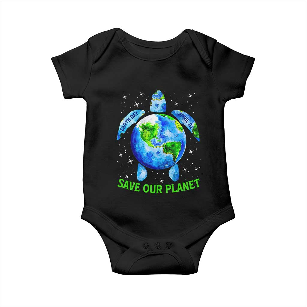 Earth Day 2025 Baby Onesie Save The Planet Sea Turtle Recycle Ocean Environment