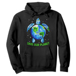 Earth Day 2025 Hoodie Save The Planet Sea Turtle Recycle Ocean Environment