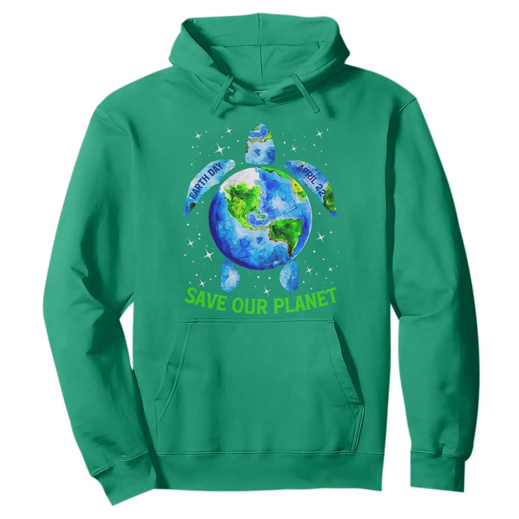 Earth Day 2025 Hoodie Save The Planet Sea Turtle Recycle Ocean Environment