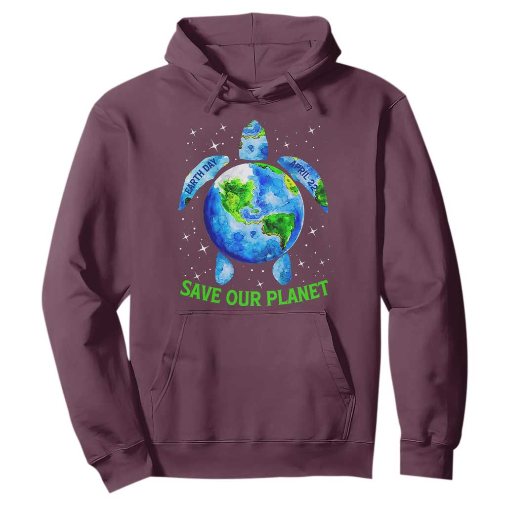 Earth Day 2025 Hoodie Save The Planet Sea Turtle Recycle Ocean Environment