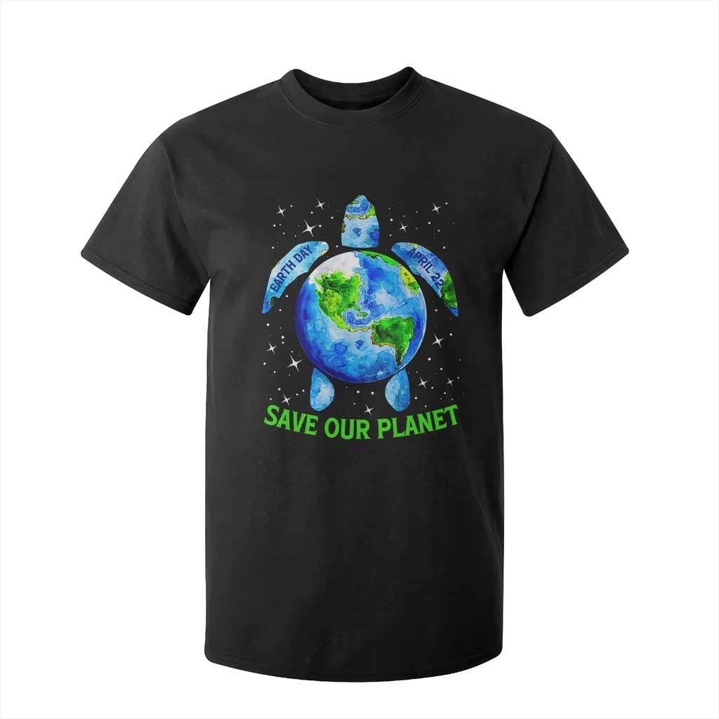 Earth Day 2025 T Shirt For Kid Save The Planet Sea Turtle Recycle Ocean Environment