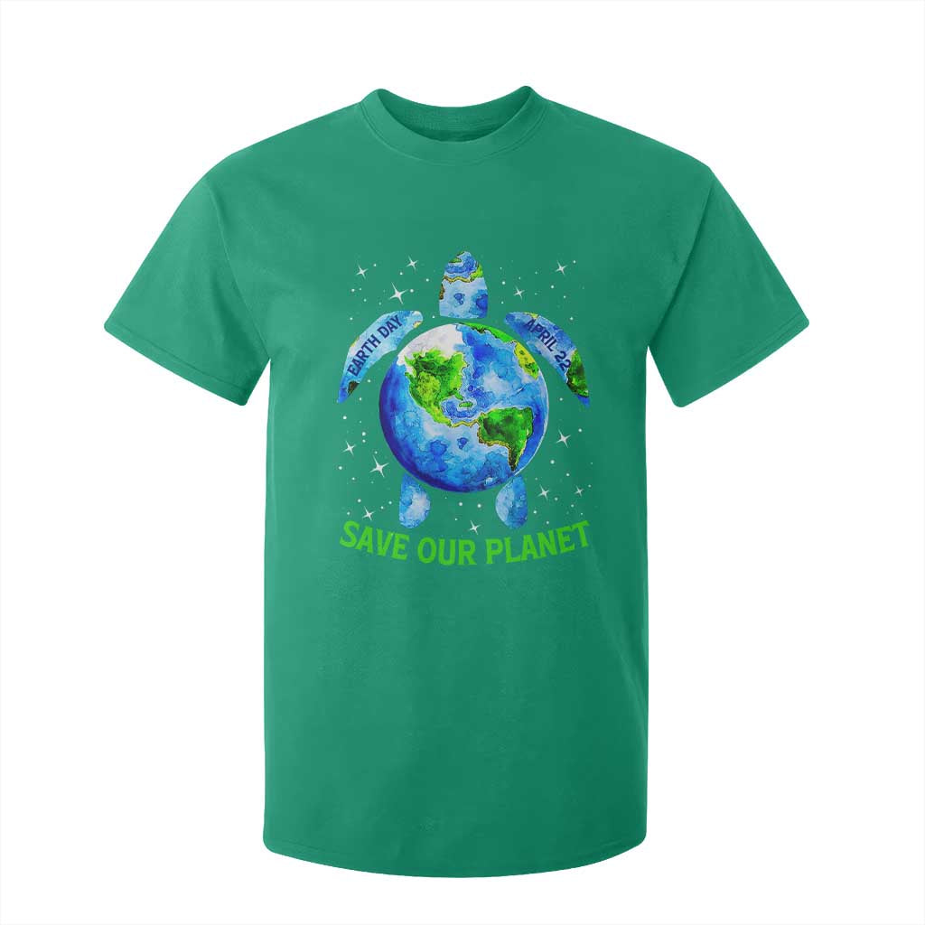 Earth Day 2025 T Shirt For Kid Save The Planet Sea Turtle Recycle Ocean Environment