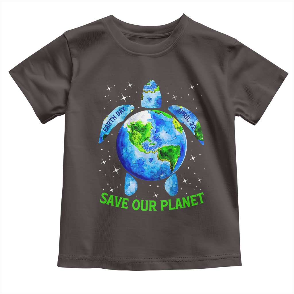 Earth Day 2025 Toddler T Shirt Save The Planet Sea Turtle Recycle Ocean Environment