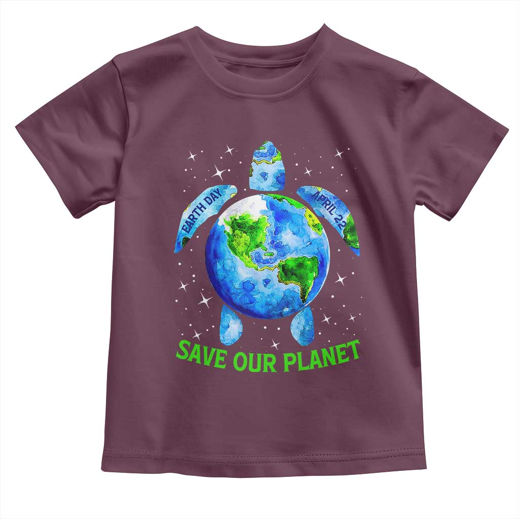 Earth Day 2025 Toddler T Shirt Save The Planet Sea Turtle Recycle Ocean Environment