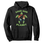 Retro Earth Day Hoodie Save Our Planet Sea Turtle Recycle Ocean Environment