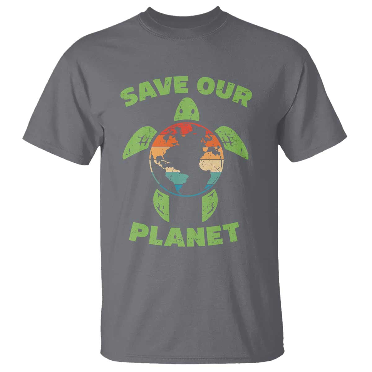 Retro Earth Day T Shirt Save Our Planet Sea Turtle Recycle Ocean Environment