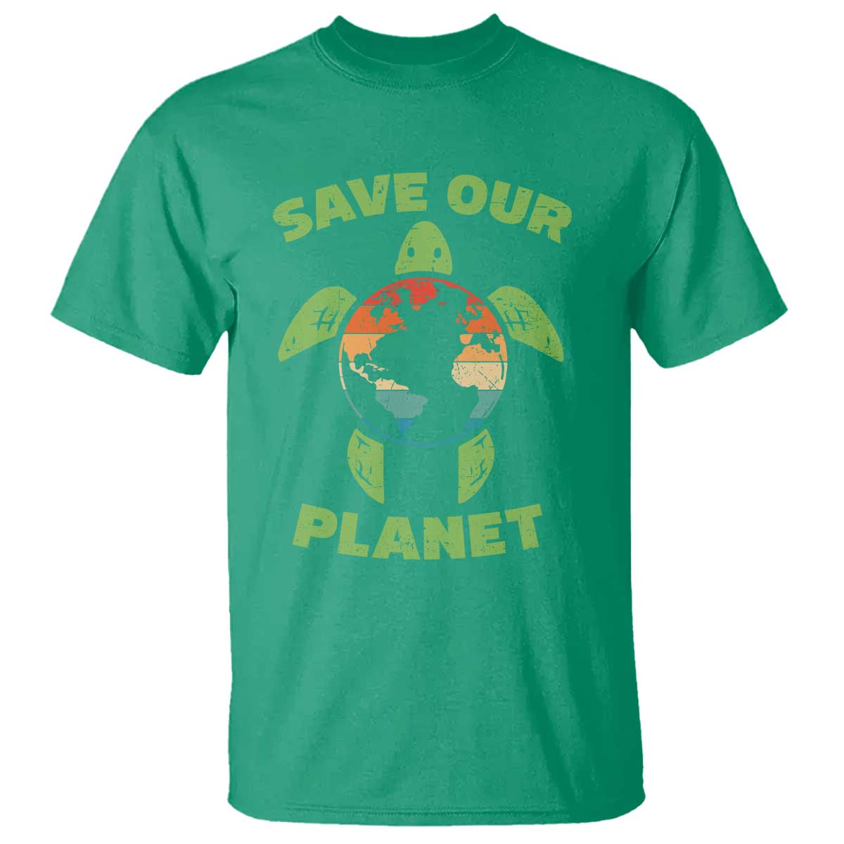 Retro Earth Day T Shirt Save Our Planet Sea Turtle Recycle Ocean Environment