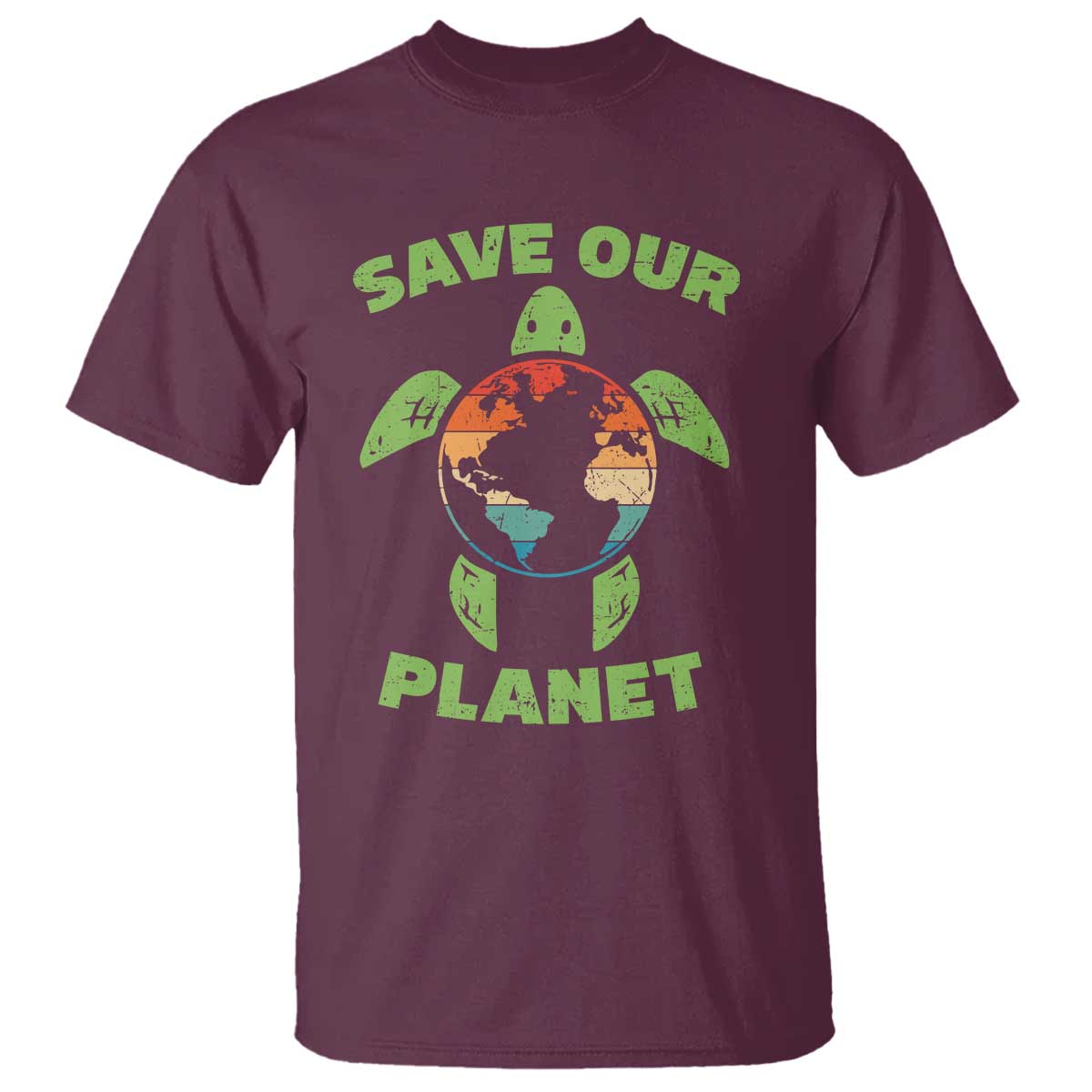 Retro Earth Day T Shirt Save Our Planet Sea Turtle Recycle Ocean Environment