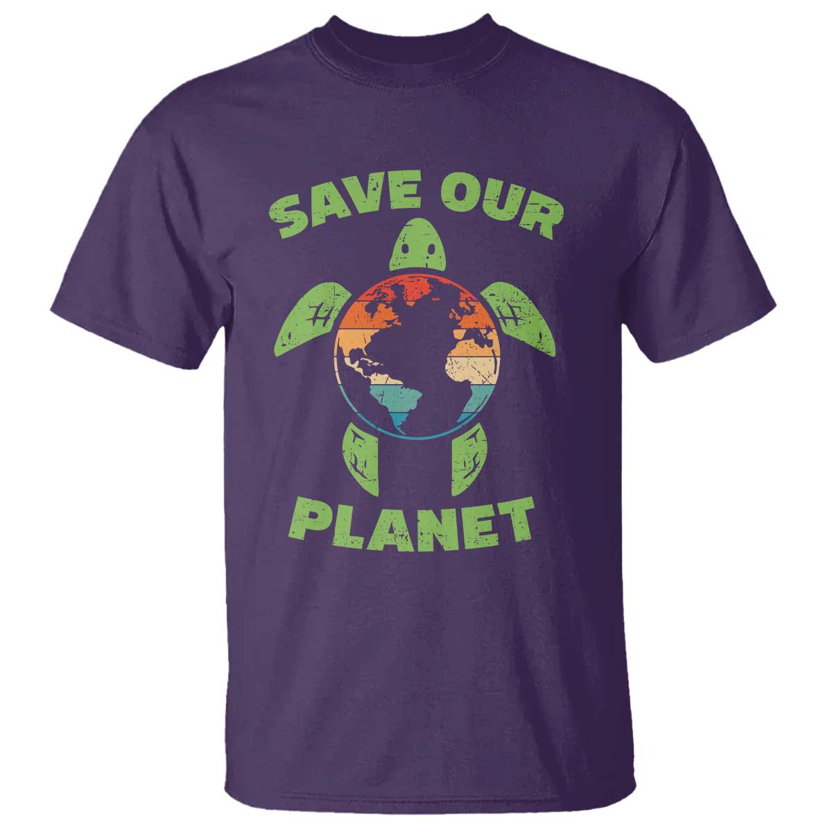 Retro Earth Day T Shirt Save Our Planet Sea Turtle Recycle Ocean Environment