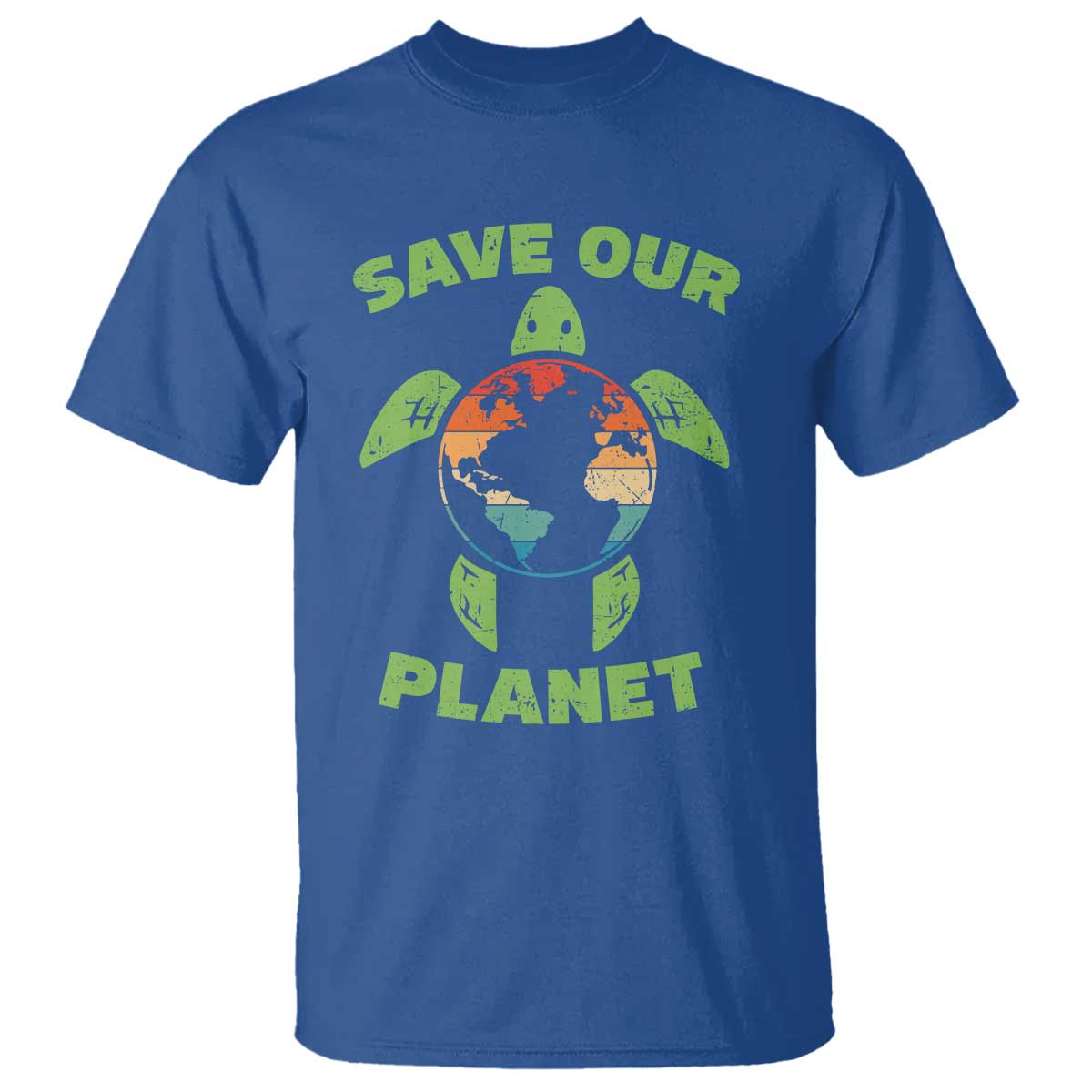 Retro Earth Day T Shirt Save Our Planet Sea Turtle Recycle Ocean Environment