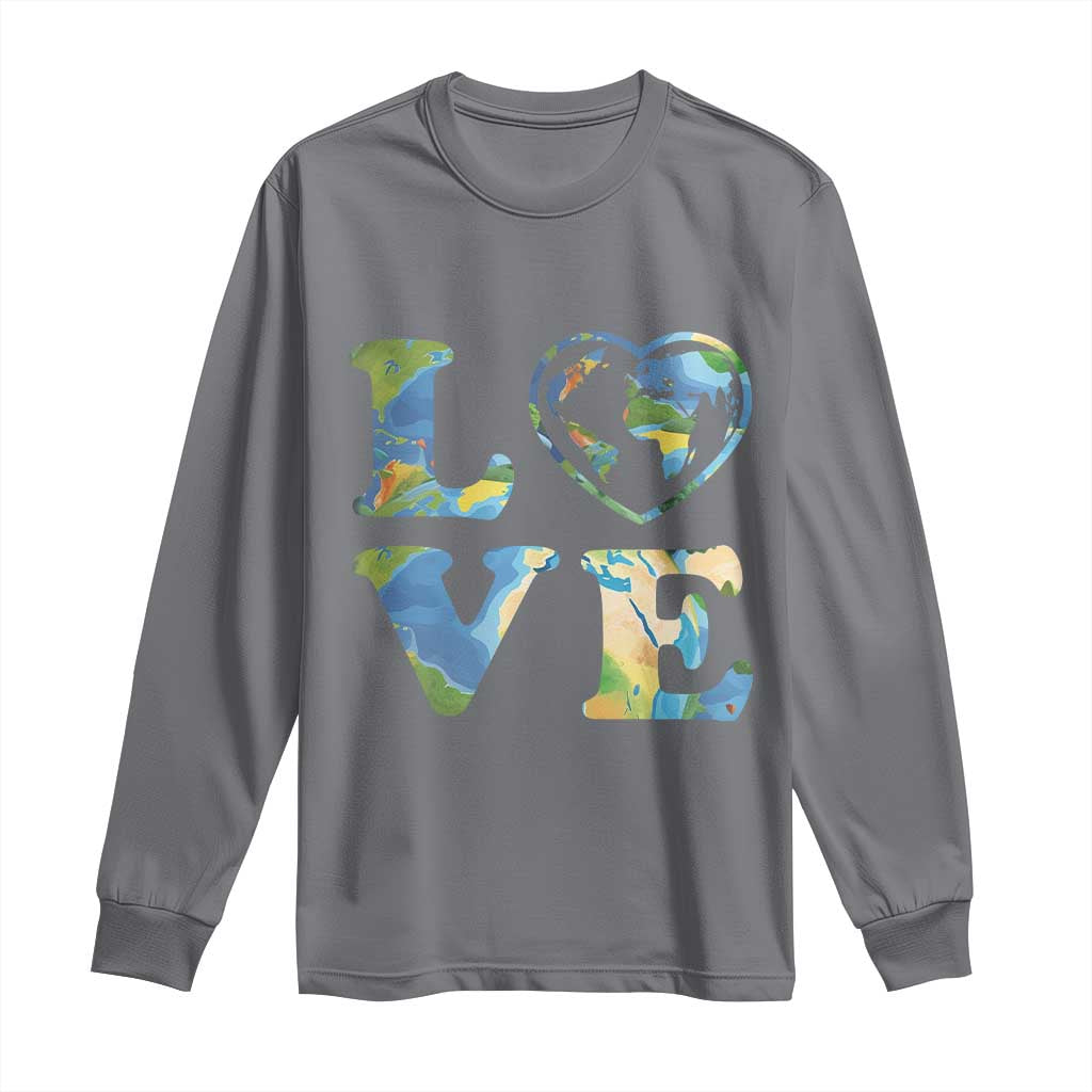 Earth Day Long Sleeve Shirt Heart Environmental Nature Recycling Lovers