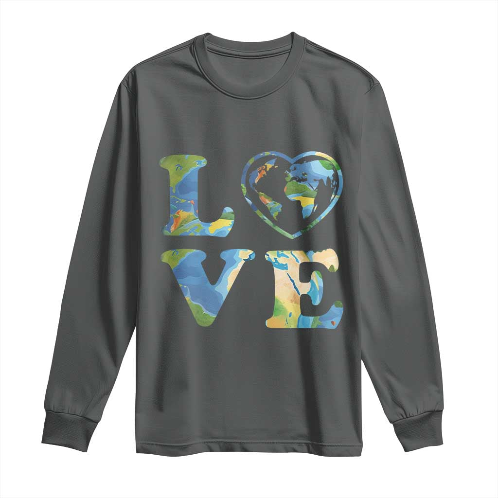 Earth Day Long Sleeve Shirt Heart Environmental Nature Recycling Lovers