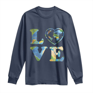 Earth Day Long Sleeve Shirt Heart Environmental Nature Recycling Lovers