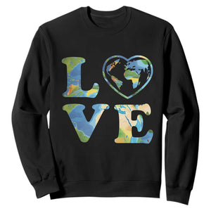 Earth Day Sweatshirt Heart Environmental Nature Recycling Lovers