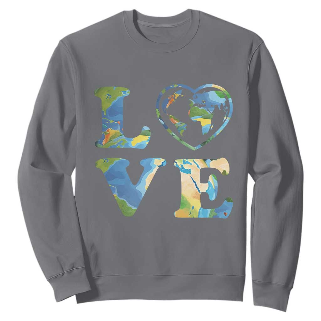 Earth Day Sweatshirt Heart Environmental Nature Recycling Lovers