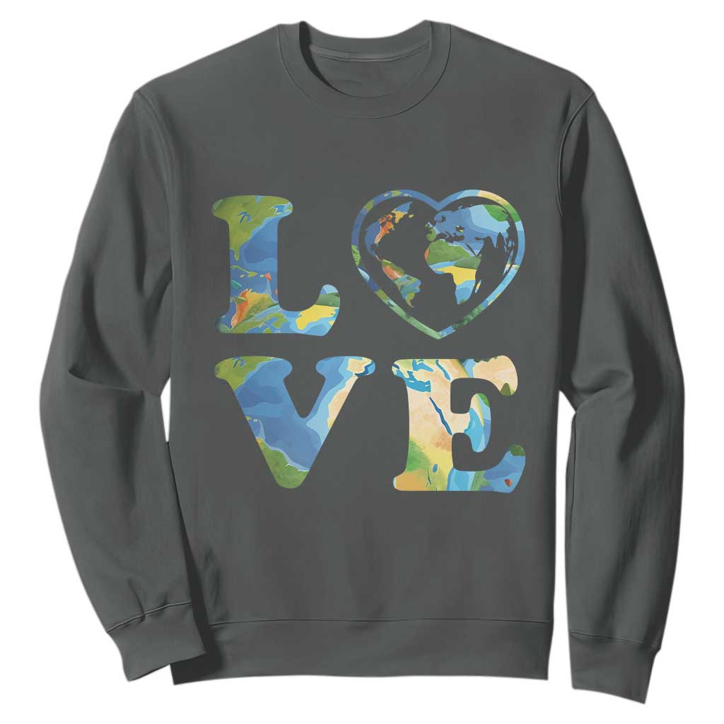 Earth Day Sweatshirt Heart Environmental Nature Recycling Lovers