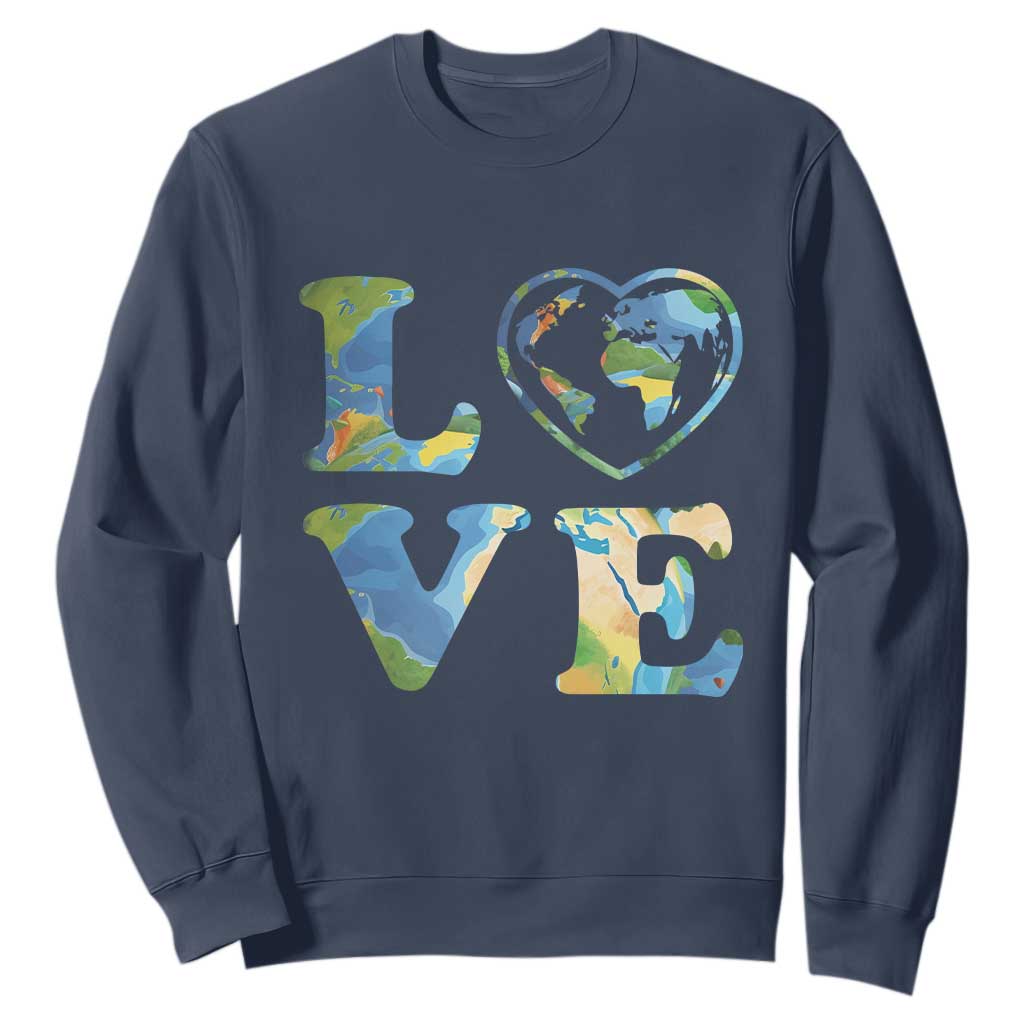 Earth Day Sweatshirt Heart Environmental Nature Recycling Lovers