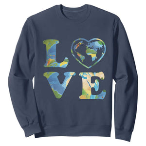 Earth Day Sweatshirt Heart Environmental Nature Recycling Lovers