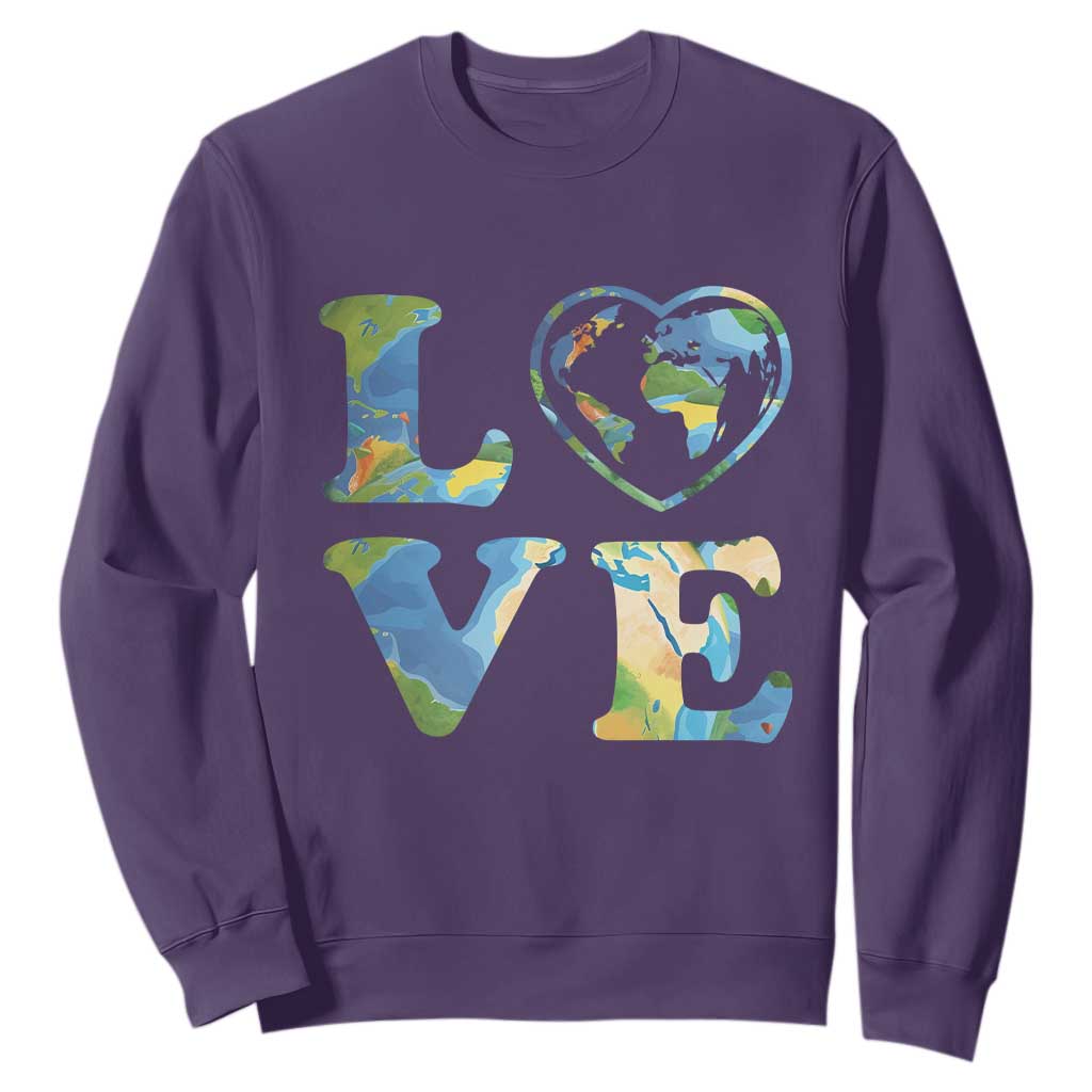 Earth Day Sweatshirt Heart Environmental Nature Recycling Lovers