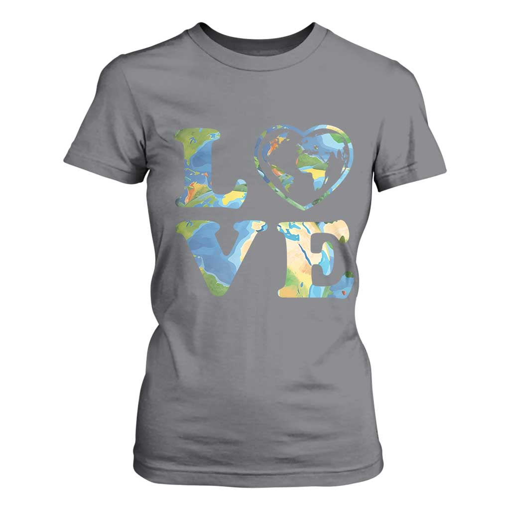 Earth Day T Shirt For Women Heart Environmental Nature Recycling Lovers