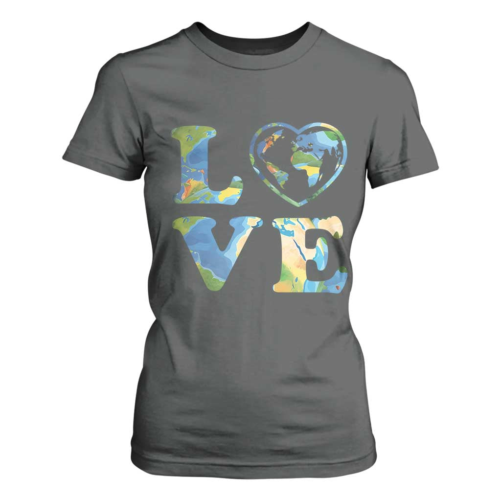 Earth Day T Shirt For Women Heart Environmental Nature Recycling Lovers