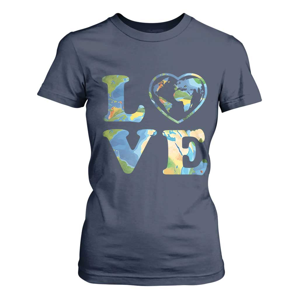 Earth Day T Shirt For Women Heart Environmental Nature Recycling Lovers