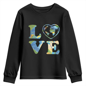 Earth Day Youth Sweatshirt Heart Environmental Nature Recycling Lovers