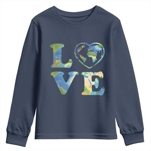Earth Day Youth Sweatshirt Heart Environmental Nature Recycling Lovers