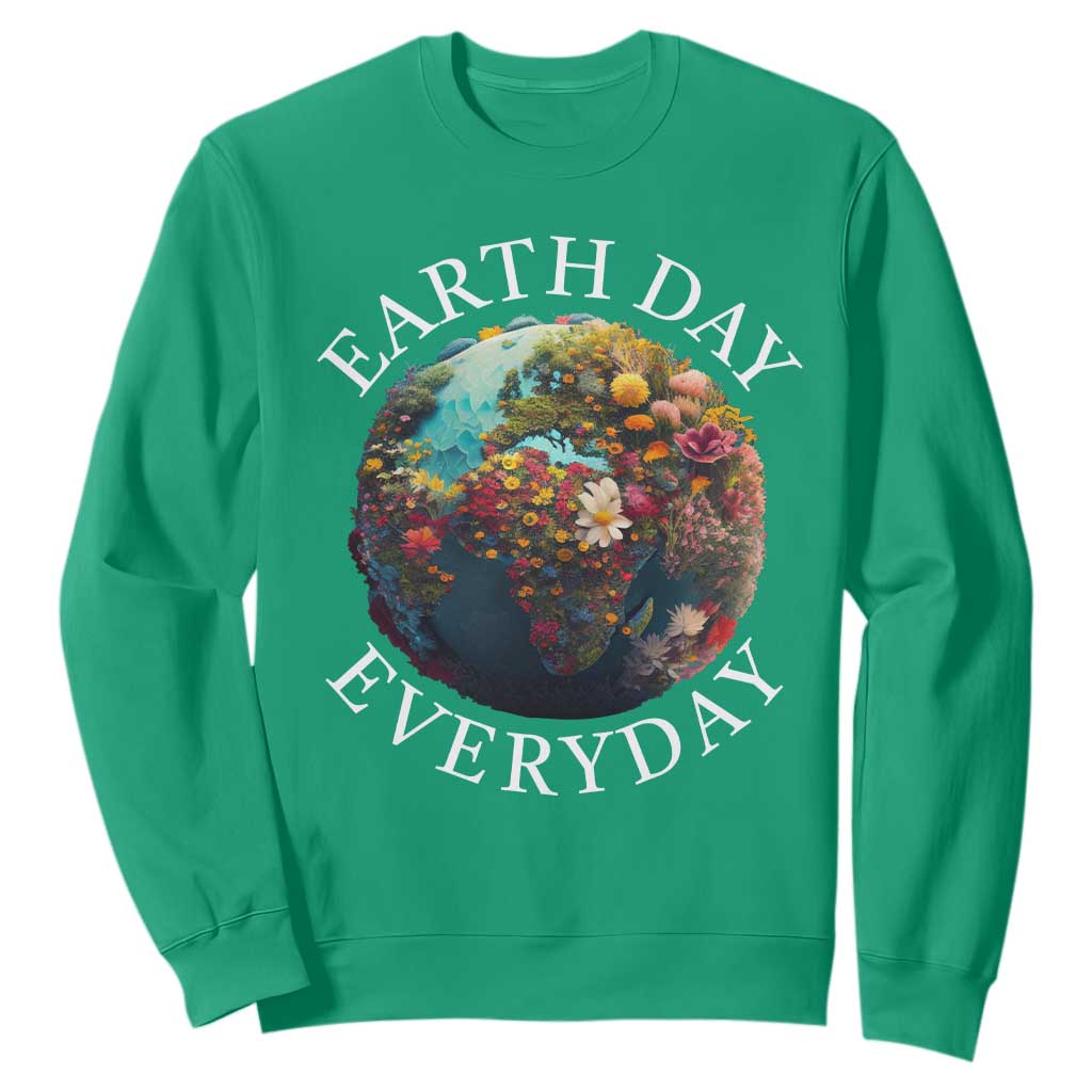 Earth Day Everyday Sweatshirt With Floral Nature Lover Climate Change