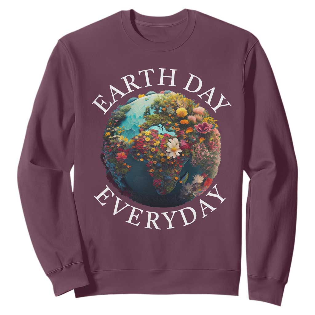 Earth Day Everyday Sweatshirt With Floral Nature Lover Climate Change