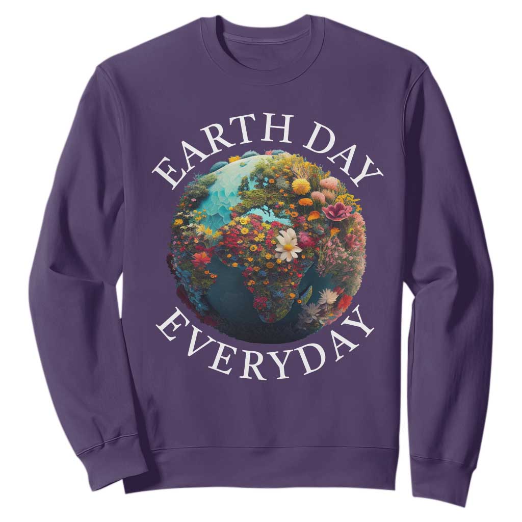Earth Day Everyday Sweatshirt With Floral Nature Lover Climate Change