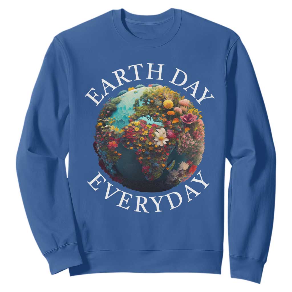 Earth Day Everyday Sweatshirt With Floral Nature Lover Climate Change