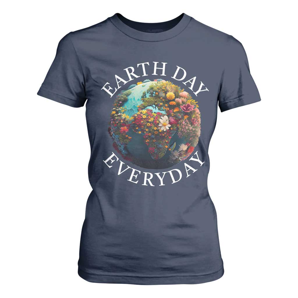 Earth Day Everyday T Shirt For Women With Floral Nature Lover Climate Change