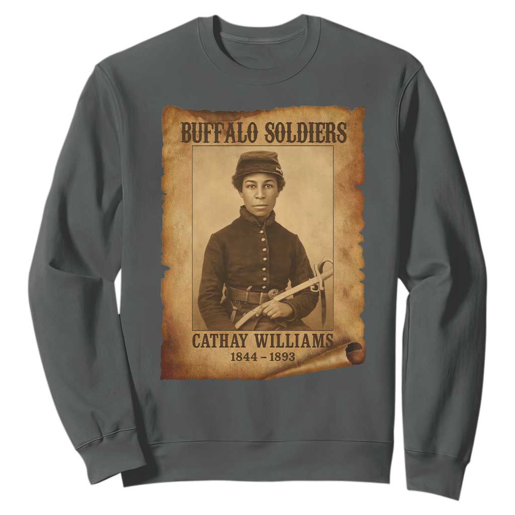 Cathay Williams Sweatshirt Buffalo Soldier First African American Female Soldier - African Pride