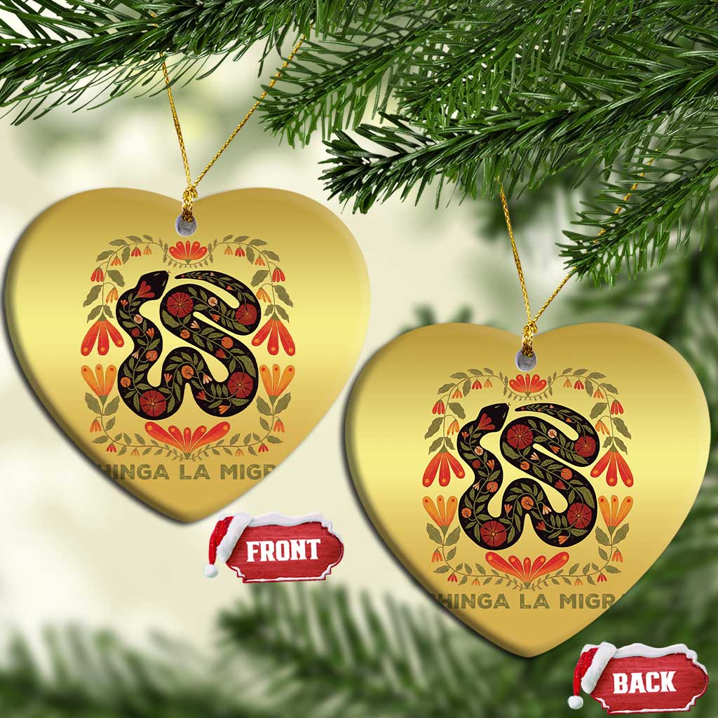 Immigrant Rights Christmas Ornament Chinga La Migra - African Pride