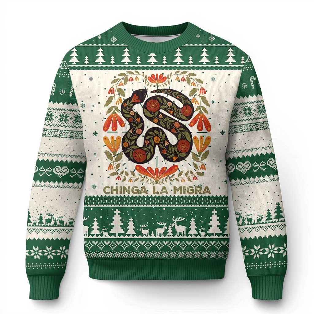 Immigrant Rights Knit Sweatshirt Chinga La Migra - African Pride